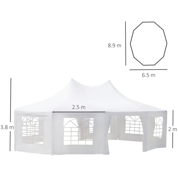 8.9x6.5 m Waterproof Marquee Canopy-White