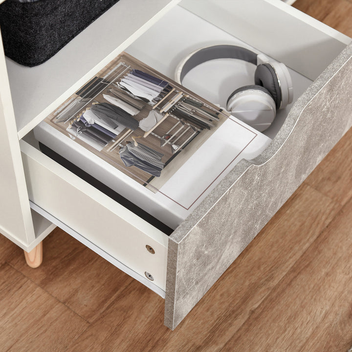 HOMCOM TV Stand with Shelf &amp; Drawers Storage Cabinet Media Entertainment Center Modern Grey