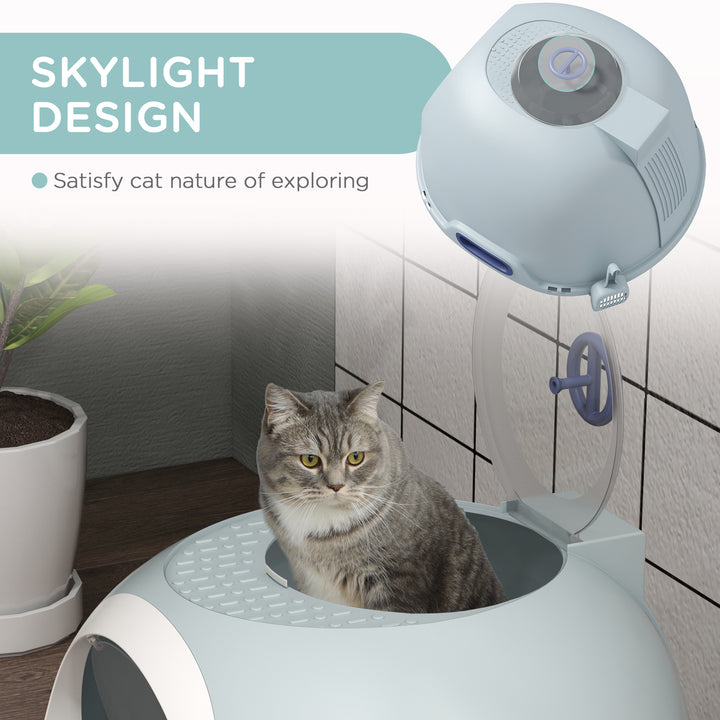 PawHut Cat Litter Box With Litter Scoop, Drawer-Type Easy To Clean, Skylight, Light And Easy To Move