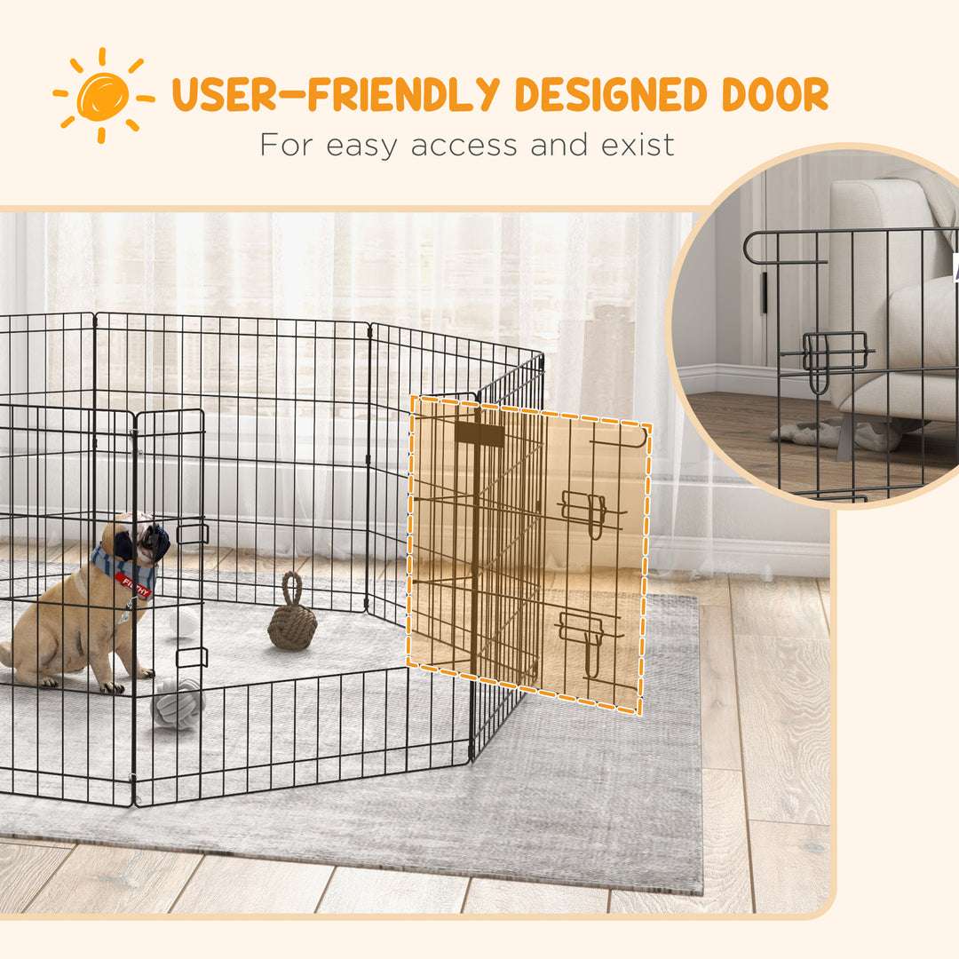 Dog Playpen Metal Crate Pet Cage, Run Indoor and Outdoor