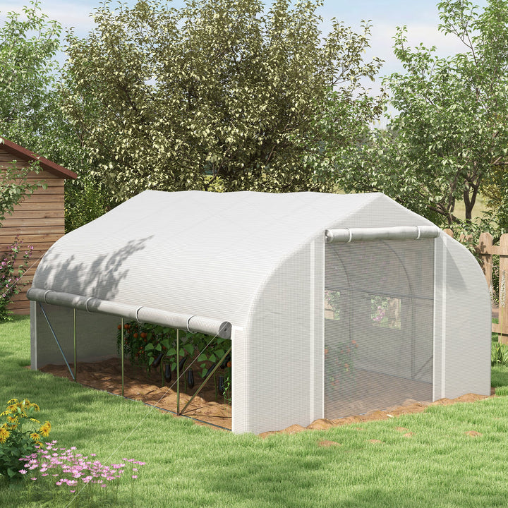 Walk-in Polytunnel Greenhouse, Tunnel Warm House Tent-White