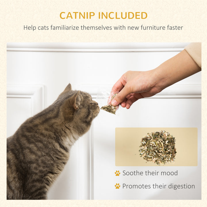 Cat Scratcher with Catnip, Toy Ball for Indoor Cats - Sand Brown