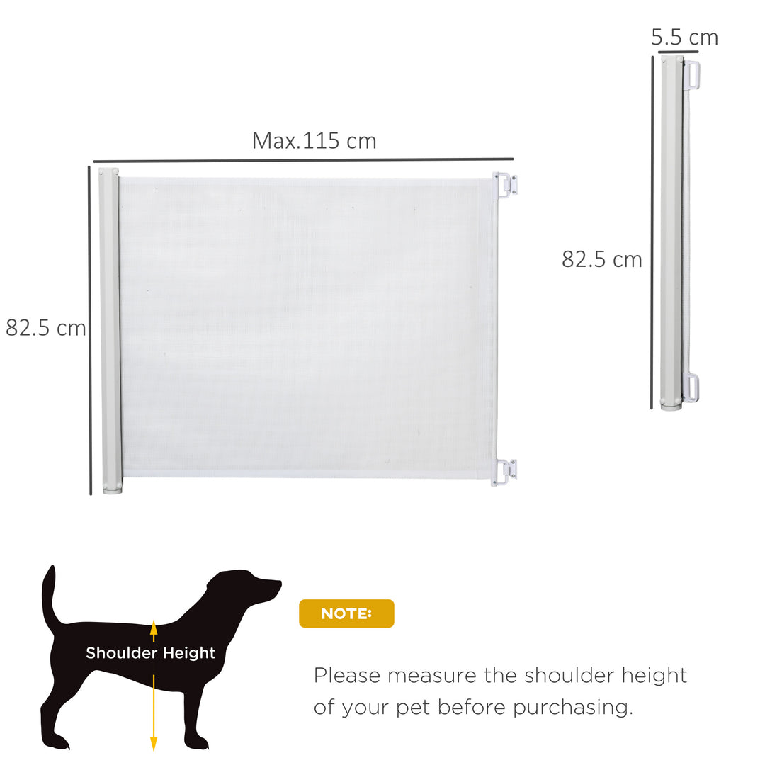 Retractable Stair Gate, Dog Pet Barrier for Doorway-White