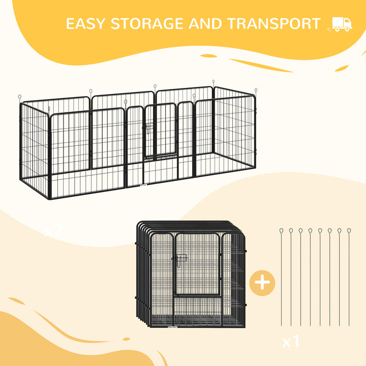 PawHut Heavy Duty 8 Panel Dog Pet Playpen for Puppy Rabbit Enclosure Foldable Indoor Outdoor 80 x 80 cm