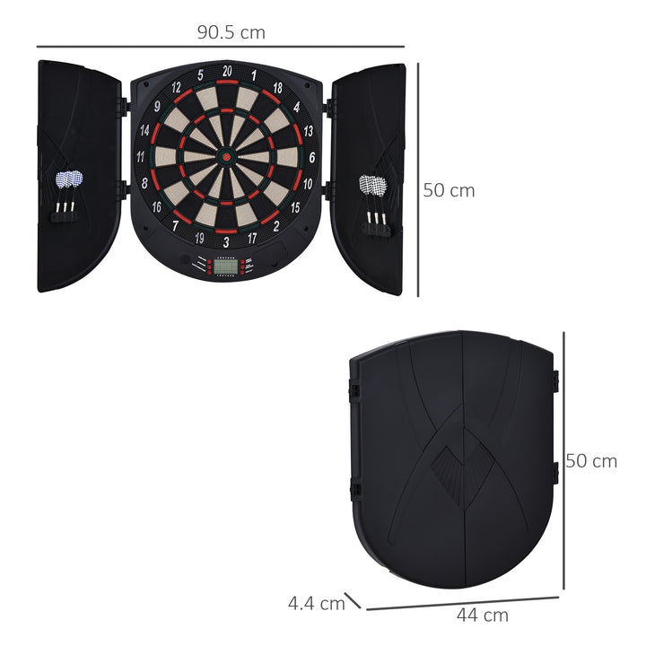 Electronic Dartboard Set 26 Games and 185 Variations with 6 Darts and Cabinet to Storage