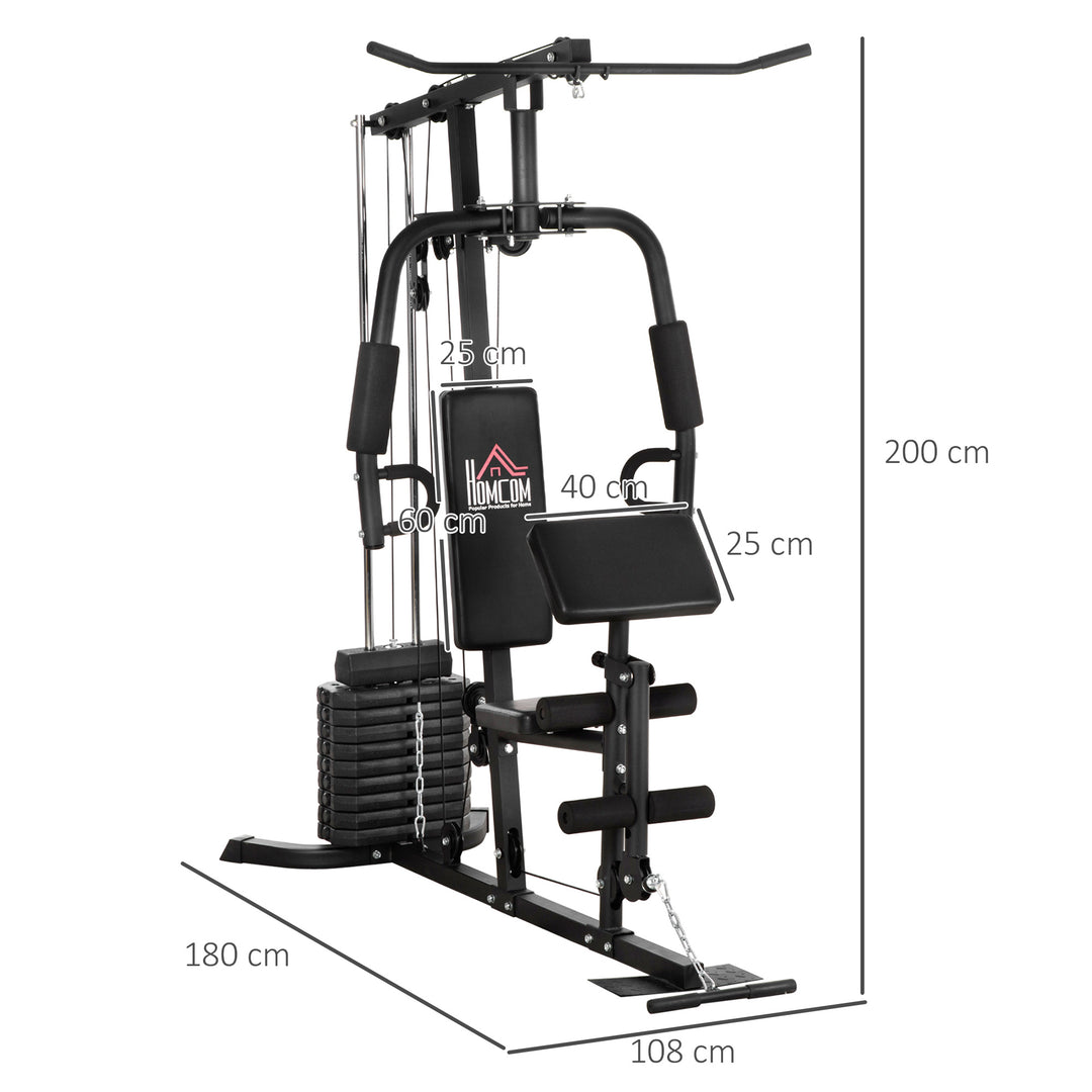 Multi-Exercise Gym Station, with 45kg Weight Stack, for Full Body Workout