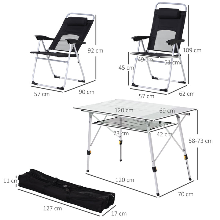 Camping Table and Chairs Set, Backpacking Chairs w/ Table