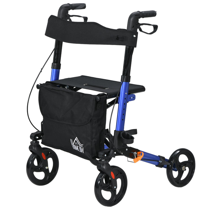 Rollator with Seat and Back, Folding Mobility Walker