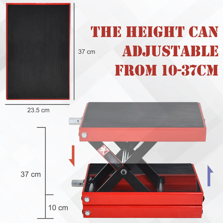 Steel Manual Repair Motorcycle Lift Platform Red