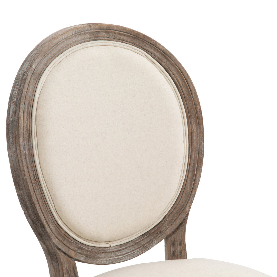 Dining Chairs Set of 2, French-Style Kitchen Chairs with Padded Seats Wood Frame and Brushed Curved Back, Cream White