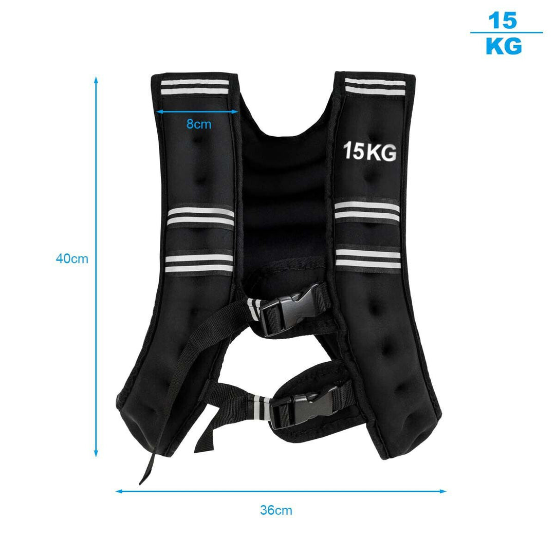 Weighted Vest with Adjustable Buckles and Mesh Bag-15kg