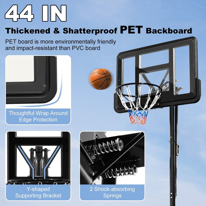 2.45M-3.05M Height Adjustable Basketball Stand for Kids and Adult