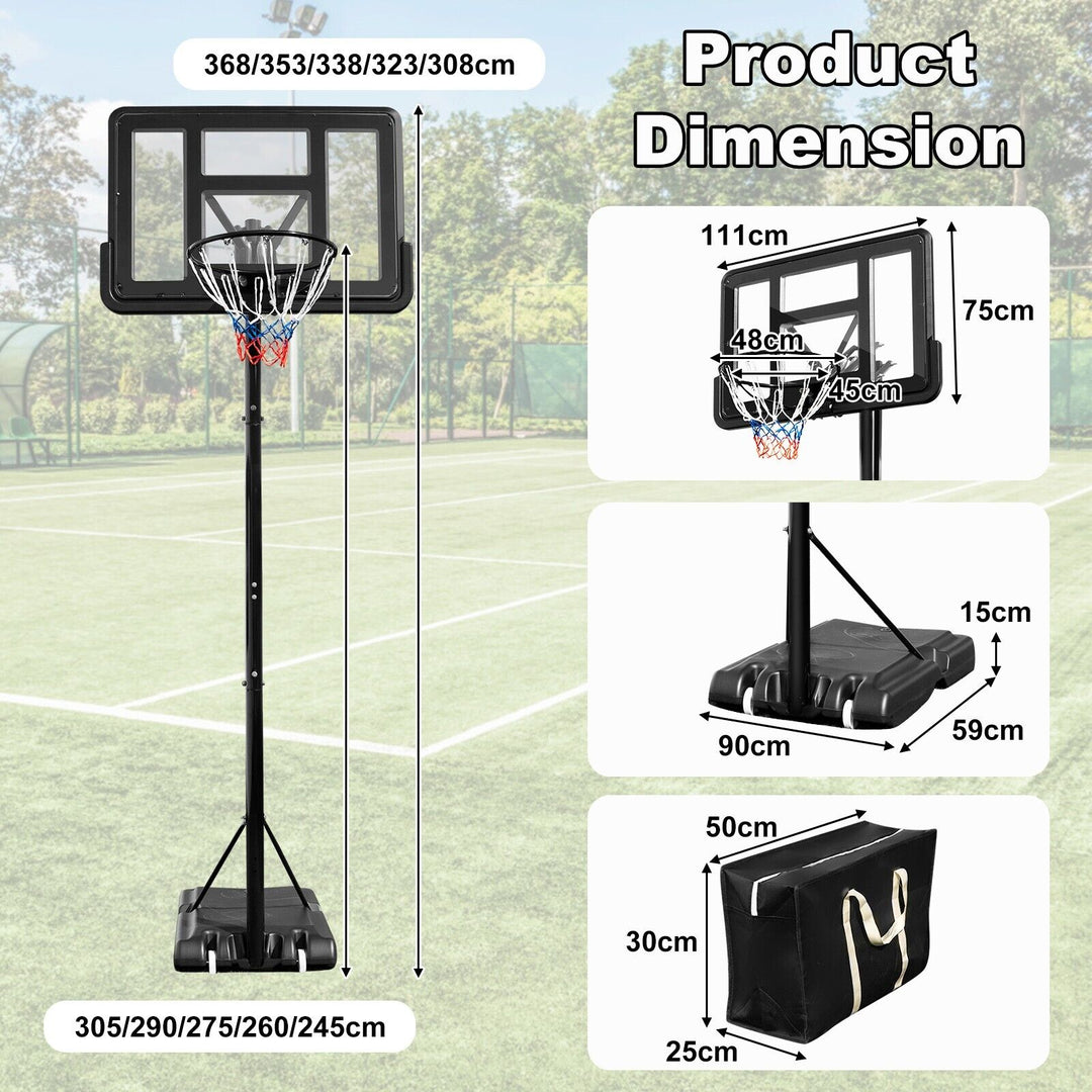 2.45M-3.05M Height Adjustable Basketball Stand for Kids and Adult