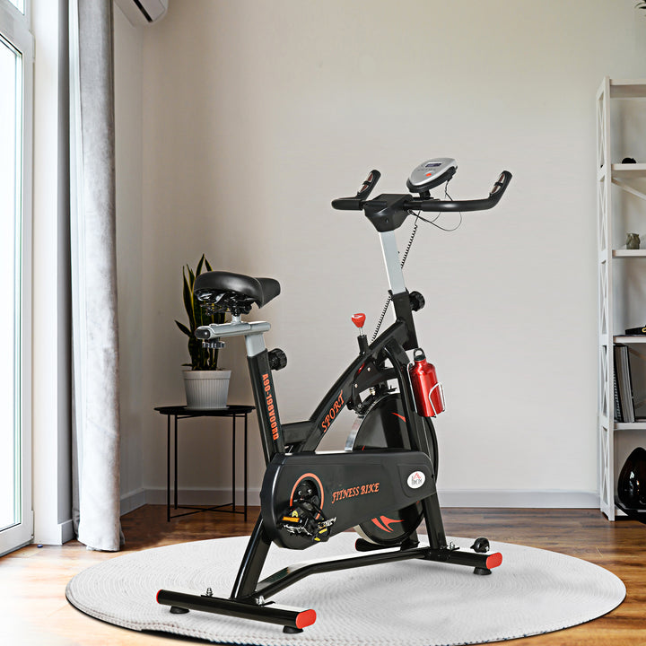 Stationary Exercise Bike, Aerobic Indoor Training,  Upright Cycling Cardio Workout, Home Fitness Racing Machine with 10KG Flywheel LCD Monitor