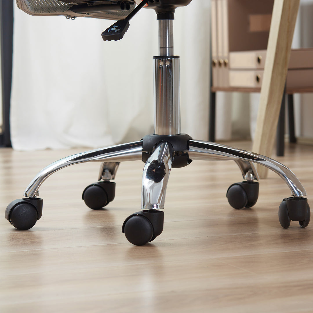 Vinsetto Home Office Mesh Task Chair Ergonomic Armless Mid Back Height Adjustable with Swivel Wheels, Grey