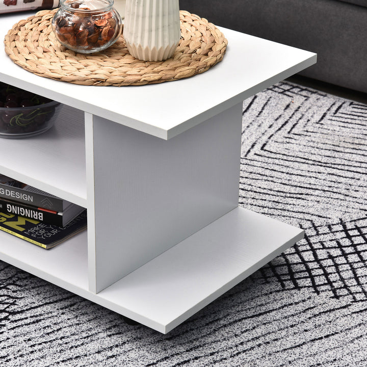 TV Stand W/ Shelves -White