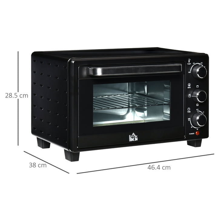 Mini Oven, 21L Countertop Electric Grill, Toaster Oven with Adjustable Temperature, Timer, Baking Tray and Wire Rack, 1400W