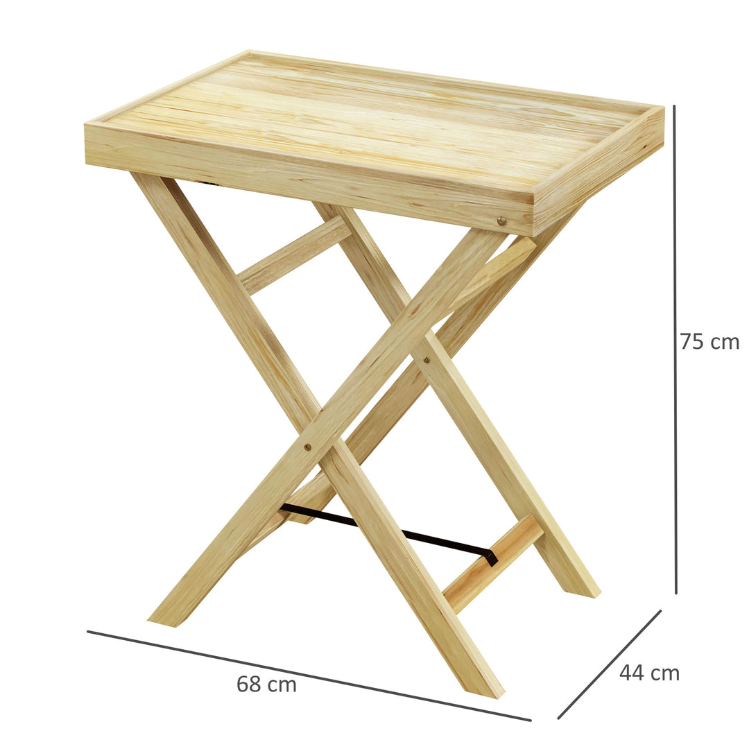 Garden Outdoor Side Table, Wooden Patio Coffee Side Desk, Natural