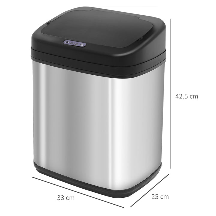 20L LUXURY Automatic Sensor Dustbin Kitchen Waste Bin Rubbish Trashcan Auto Dustbin Stainless Steel with Bucket 33*25*42.5CM