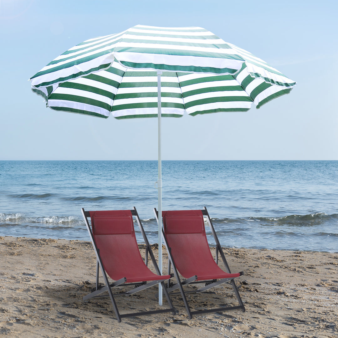 Outsunny Large 1.8m Patio Garden Beach Sun Crank Umbrella Sunshade Folding Tilt Crank Parasol New