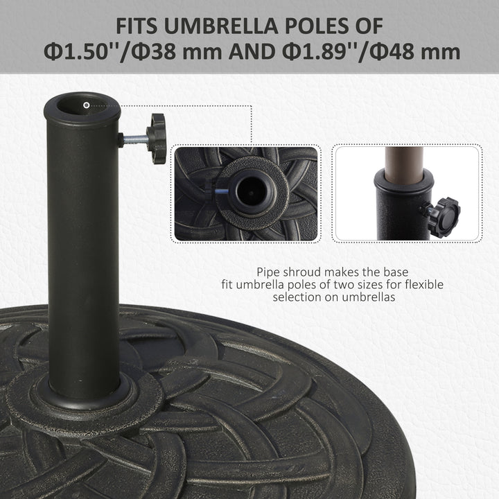 Parasol Base Umbrella Base for Φ38mm and Φ48mm Poles, Resin-Bronze