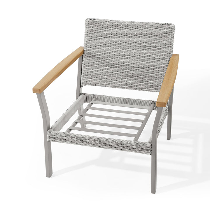 Lounge Chair with Faux Wood Armrests