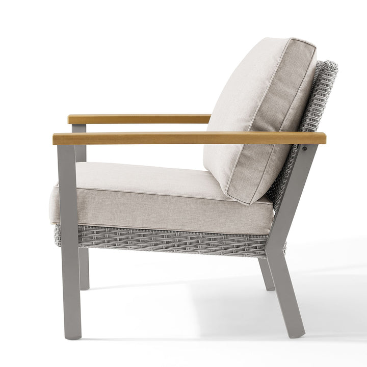 Lounge Chair with Faux Wood Armrests