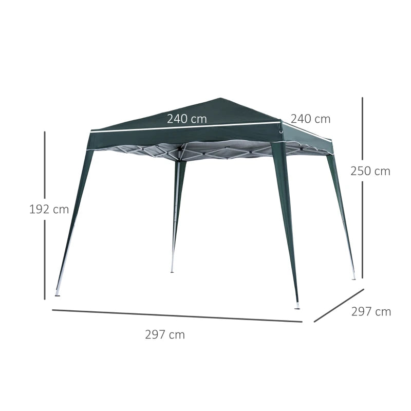 Pop-Up Tent,  3Lx3Wx2.4H m-Green