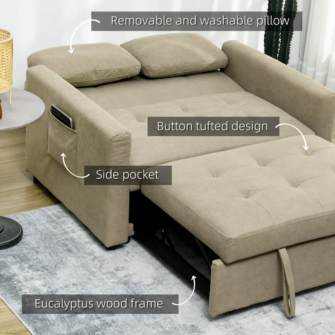 Velvet-Feel Two-Seater Sofa Bed