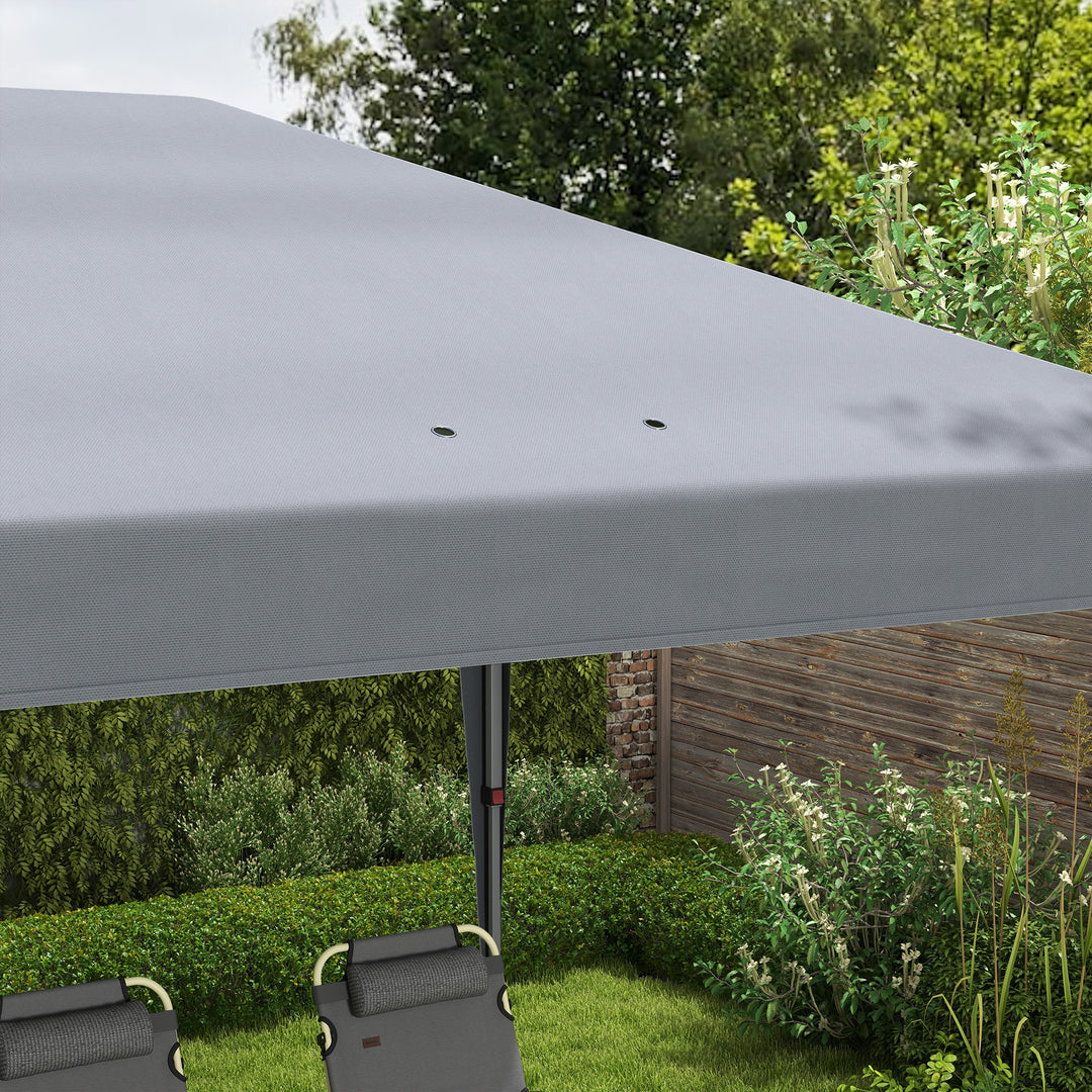 3 x 6 m Pop Up Gazebo, Foldable Canopy Tent, Height Adjustable Wedding Awning Canopy w/ Carrying Bag, Grey
