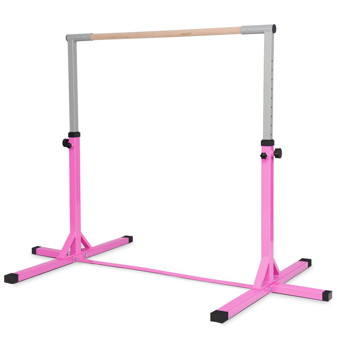 Children's Height Adjustable Gymnastics Training Bar, 90-150cm-Pink