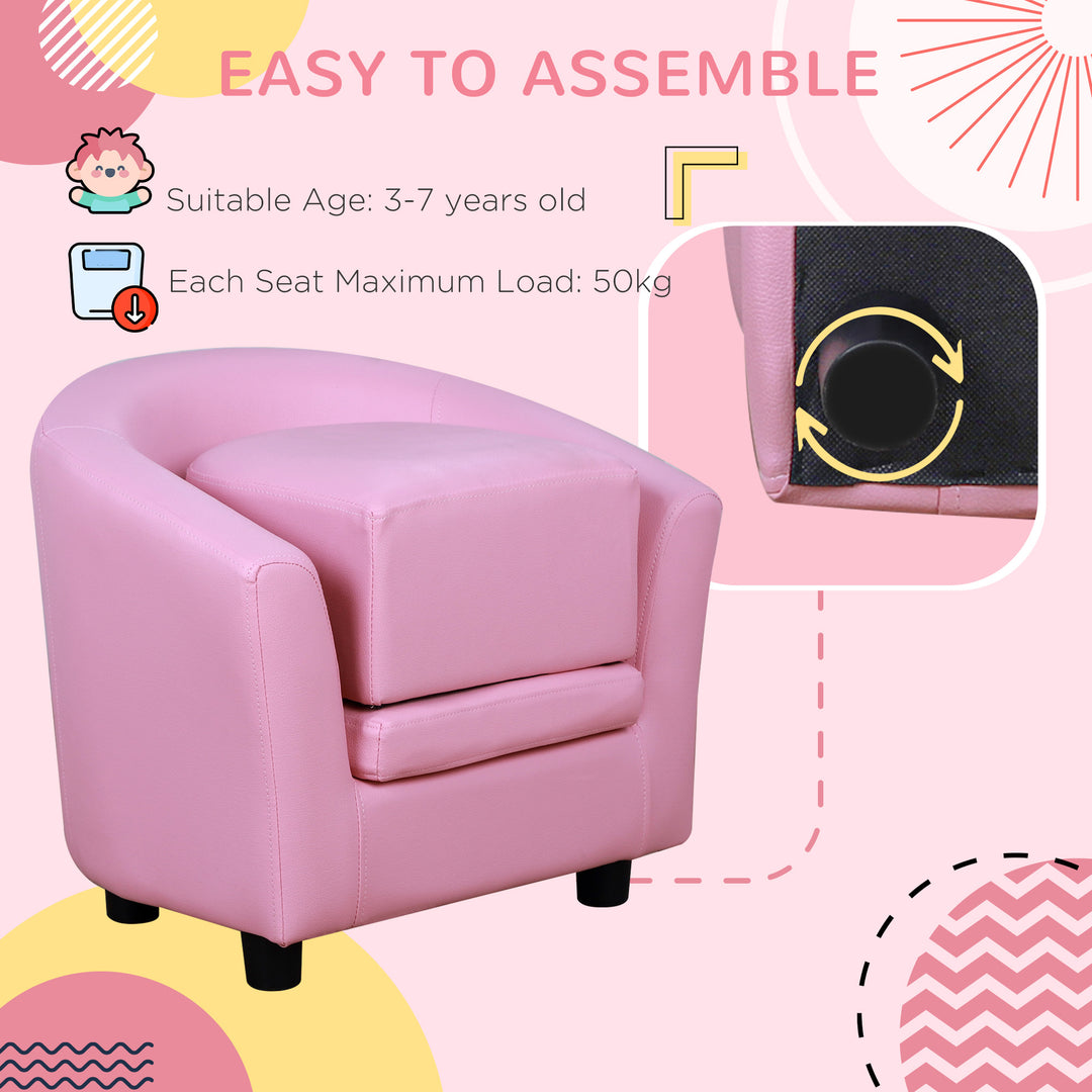 Kids Sofa Armchair with Thick Padding, Anti-skid Foot Pads-Pink