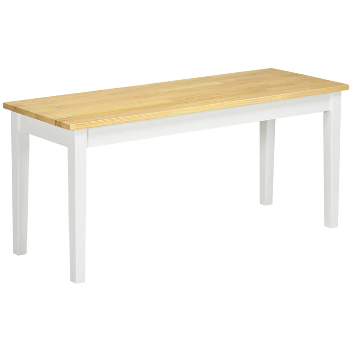 Wood Dining Bench, White Base