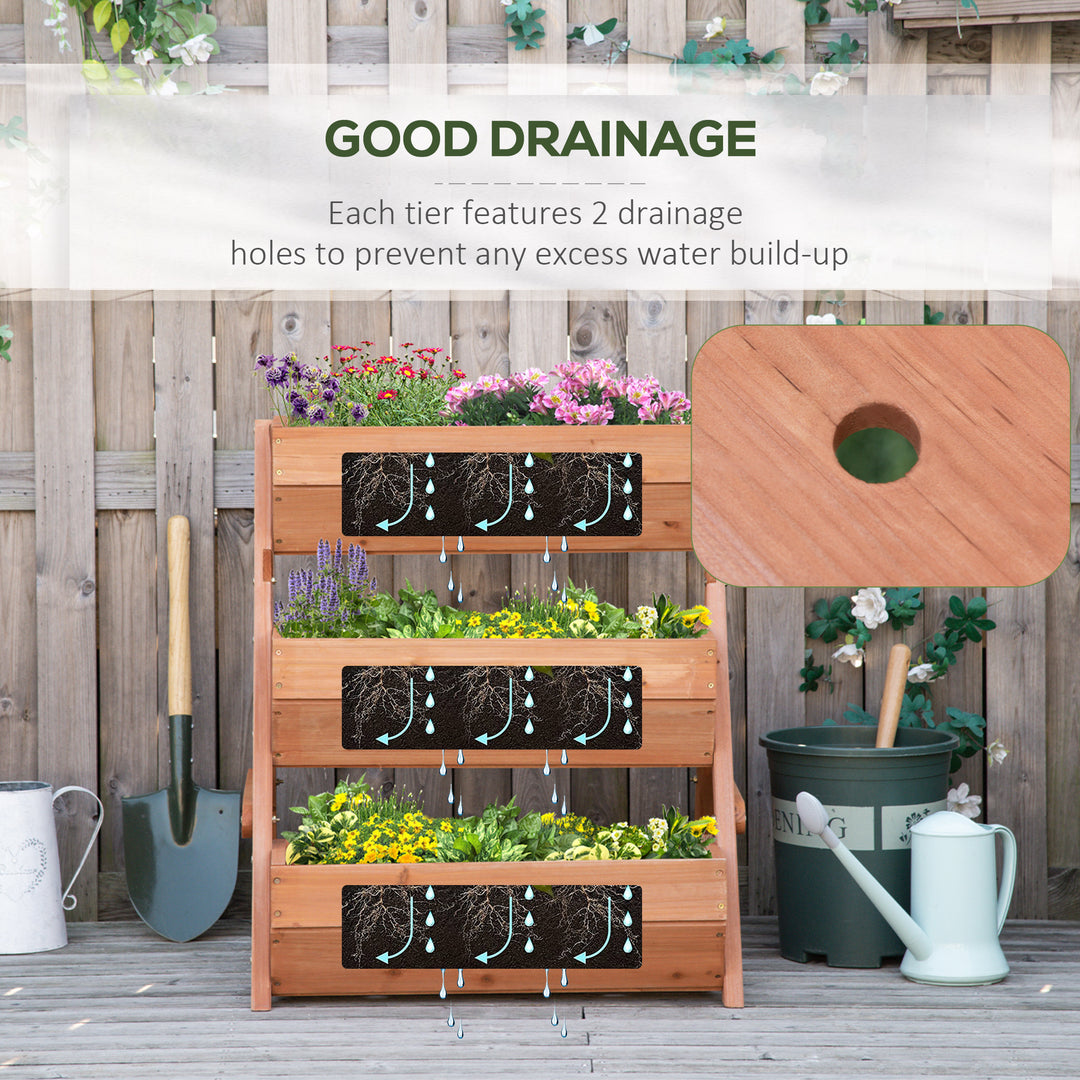 Wooden Bed Elevated Planter Box Kit, for Flower, Vegetable-Brown