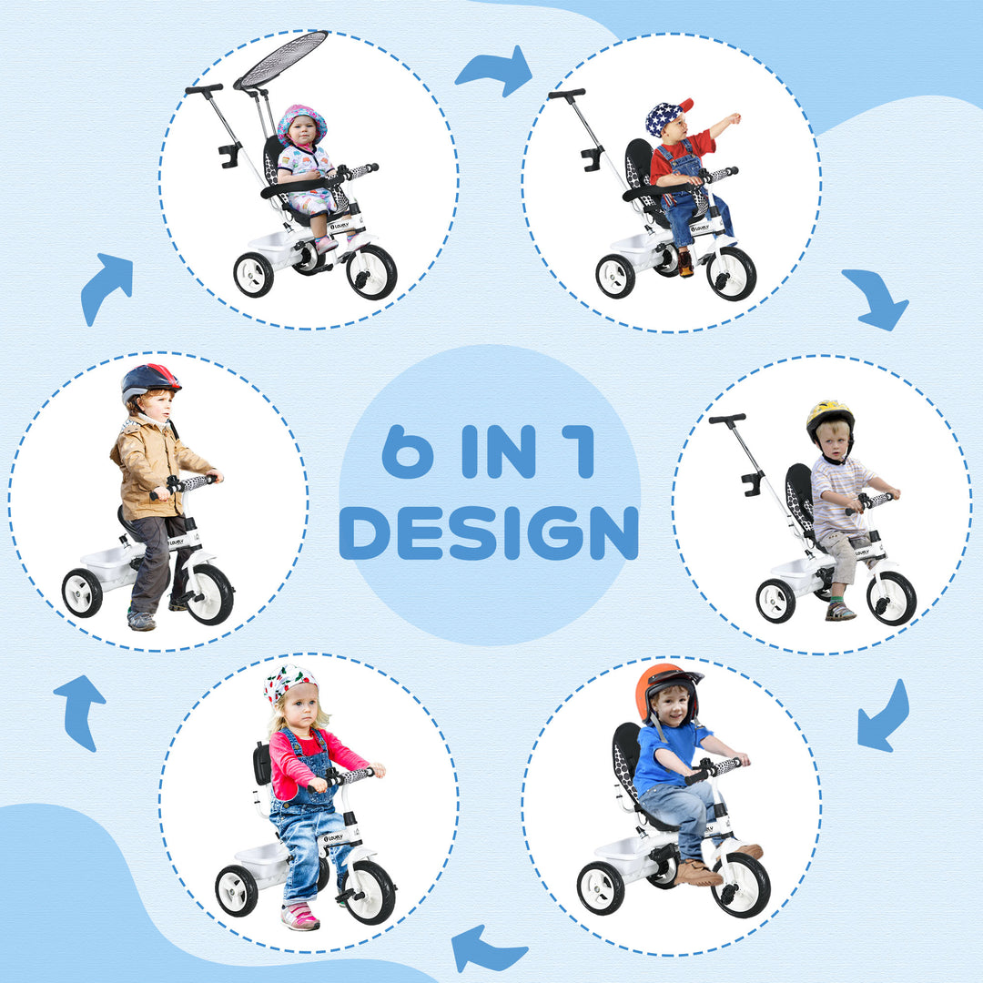 Baby Tricycle W/Handle-White/Black