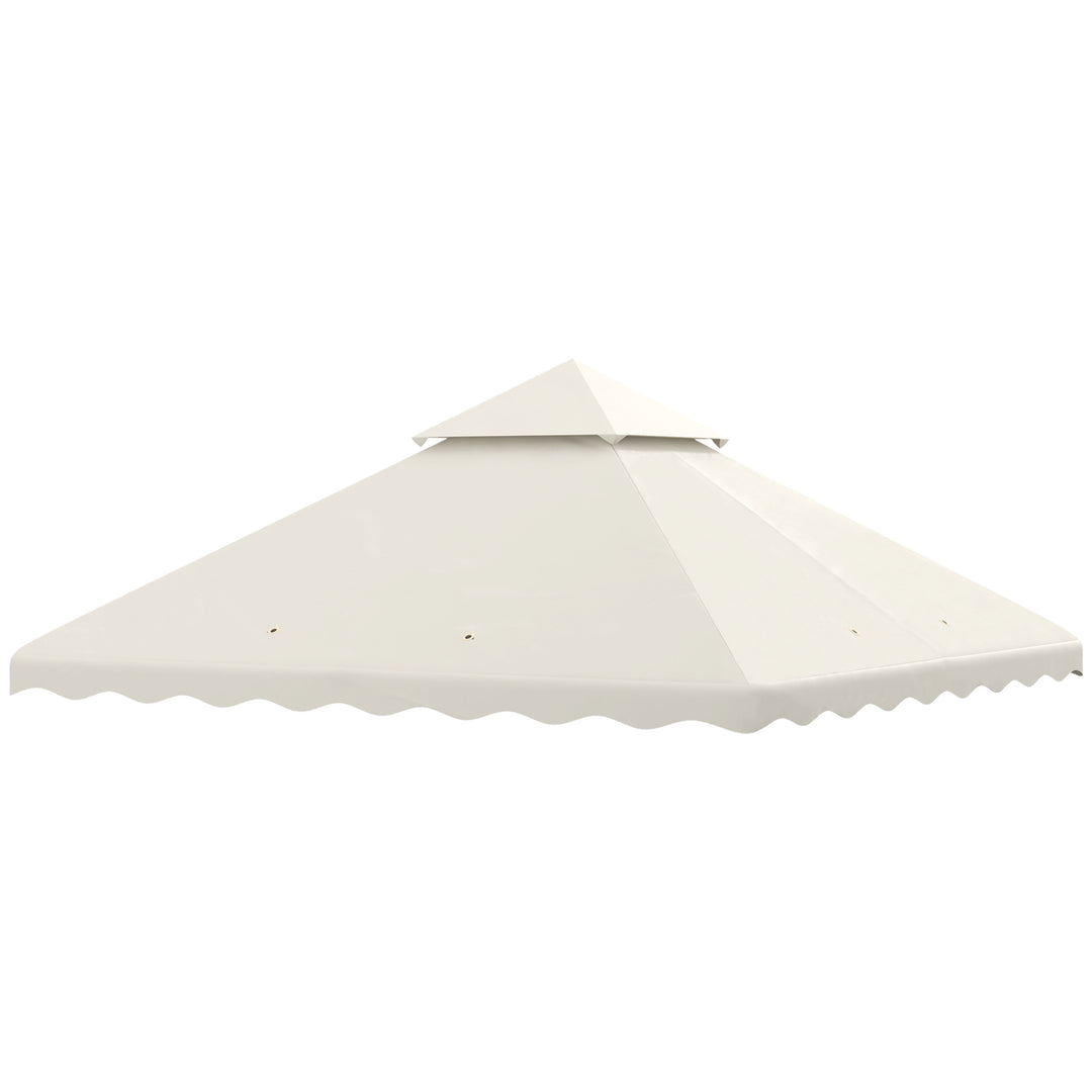 3 x 3 (m) Gazebo Canopy Replacement Covers, 2-Tier Gazebo Roof Replacement (TOP ONLY), Cream White