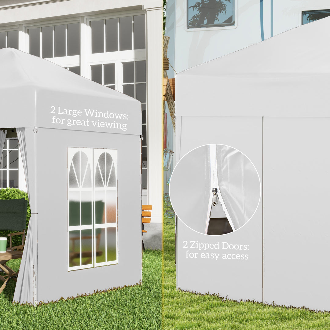 Pop Up Gazebo Canopy Party Tent Wedding Awning -White