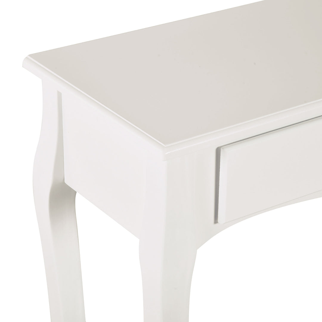 Console Table Modern Sofa Side Desk with Storage Shelves Drawers for Living Room Entryway Bedroom Ivory White