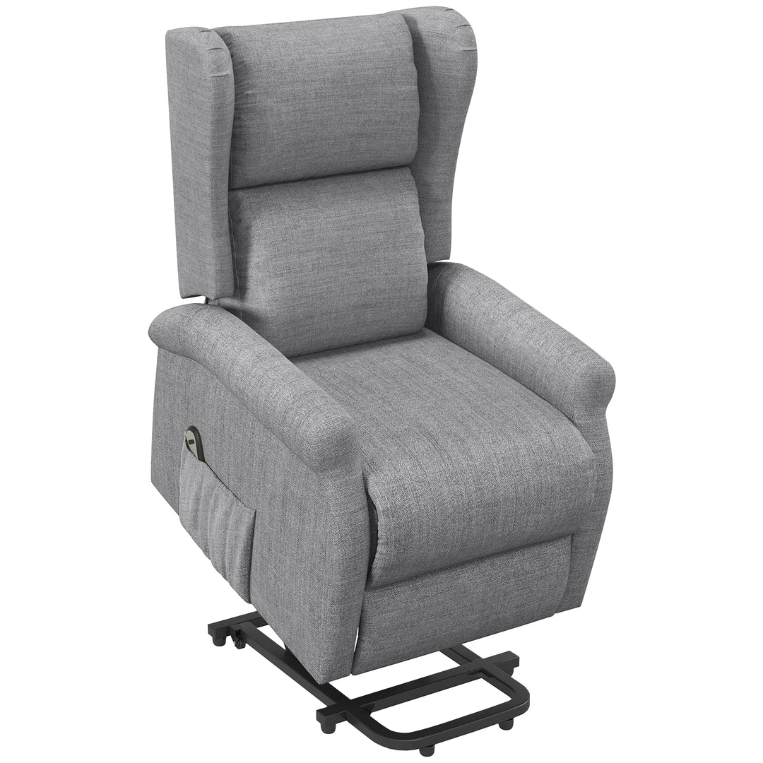 Power Lift Chair for the Elderly with Remote Control, Fabric Electric Recliner Chair for Living Room, Grey