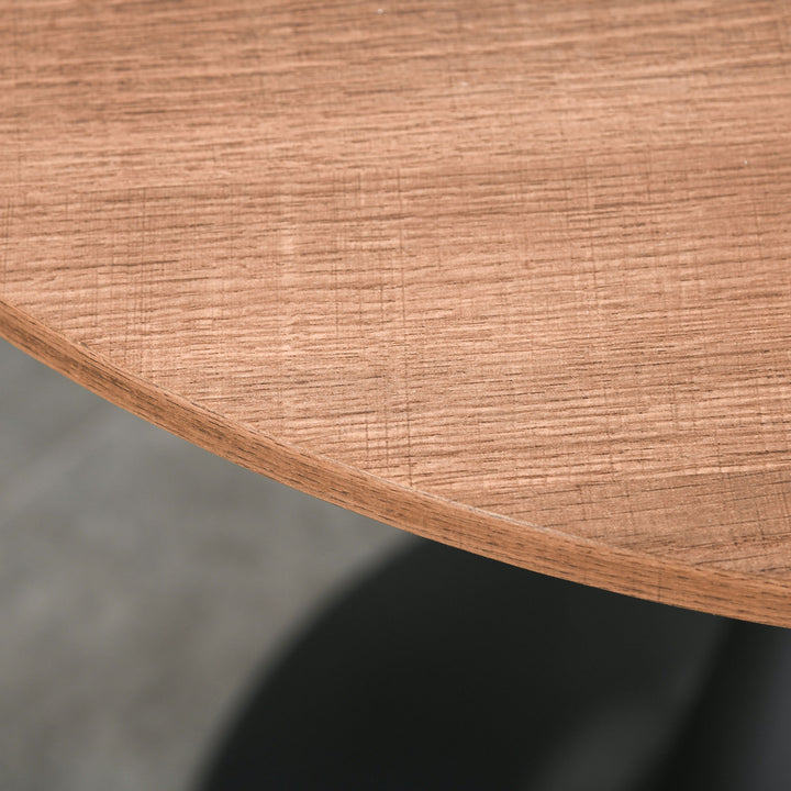 Modern Round Dining Table Leisure Coffee Bistro Table with Metal Base for Kitchen &amp; Dining Room Brown