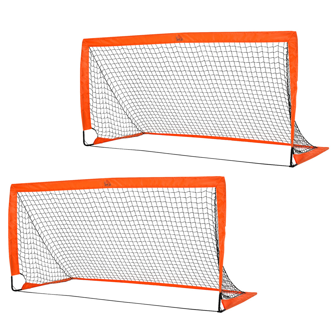 Tetoron Mesh Outdoor Folding Football Goal Orange