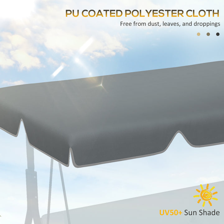 Garden Swing Canopy Replacement 2 Seater - Swing Seat Replacement Cover, (Canopy Only), Dark Grey