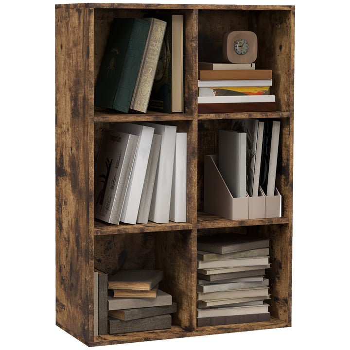 Cubic Cabinet Bookcase Shelves Storage Display for Study, Living Room, Home, office, Rustic Brown