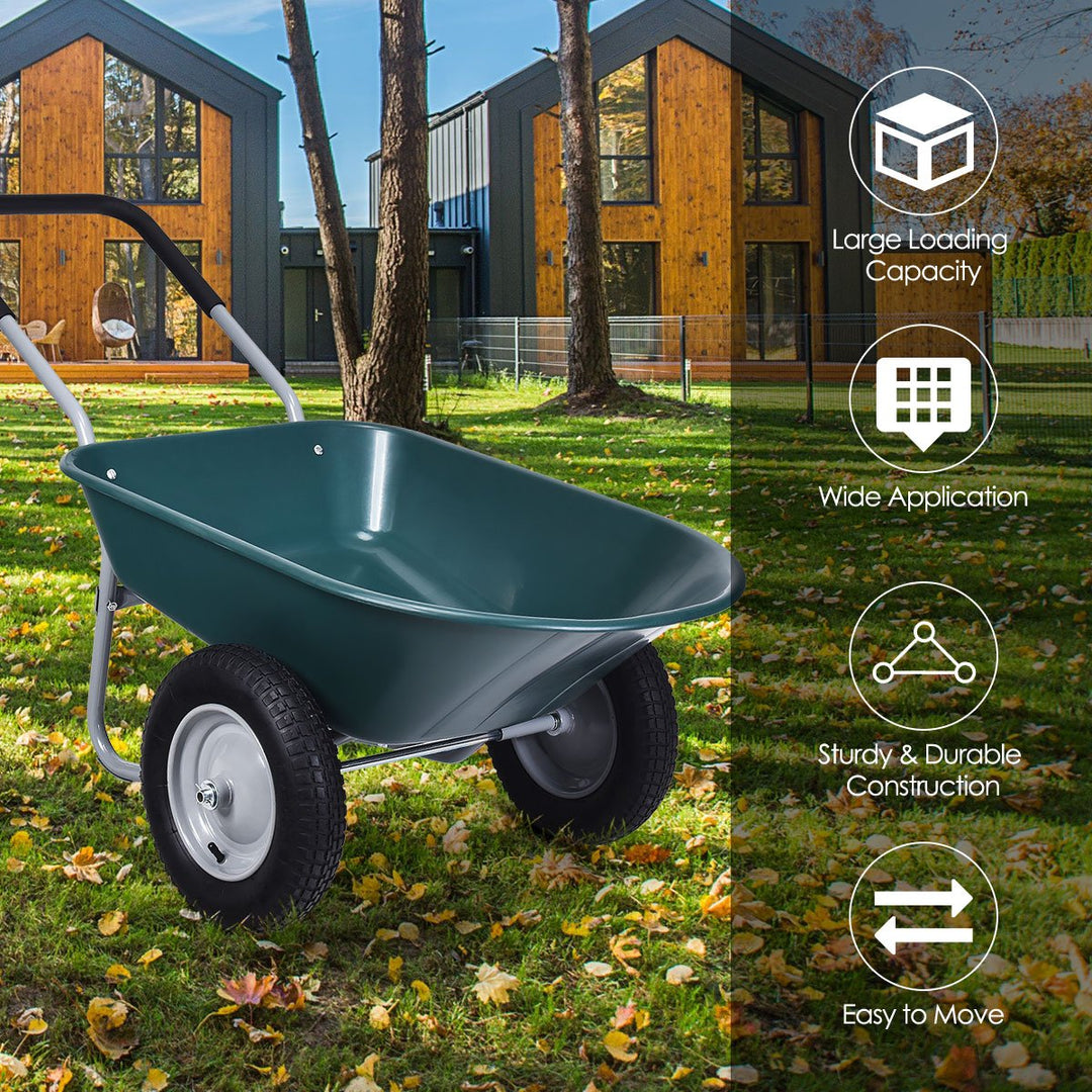 Wheelbarrow with Pneumatic Tires 150KG-Green