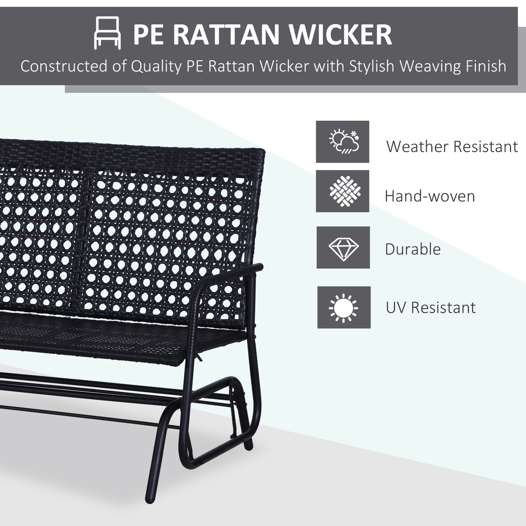 Glider Bench Chair Rocking Chair Outdoor Patio Garden Armchair High Back