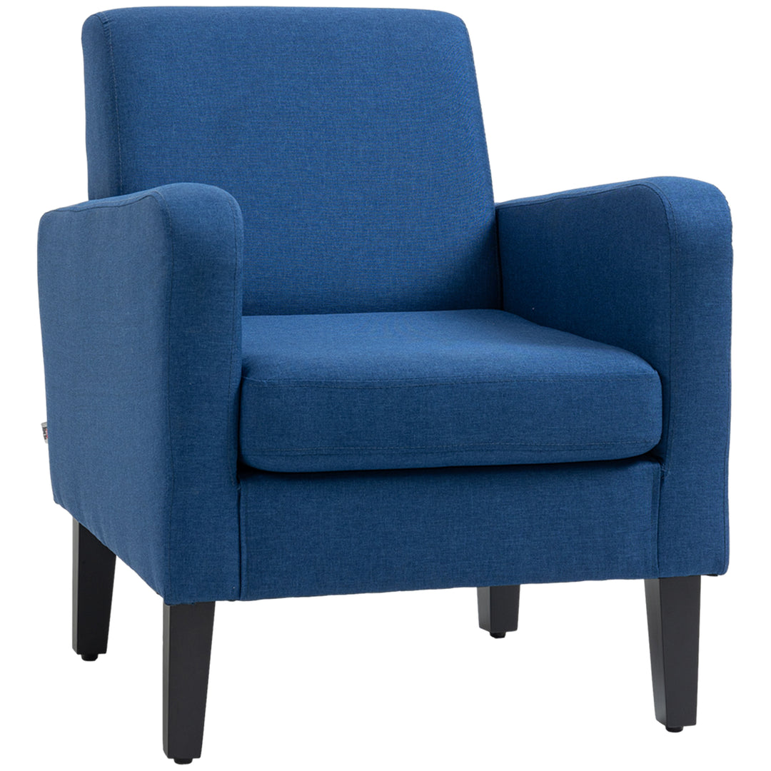 Modern Accent Chair, Occasional Chair w/ Wood Legs-Blue