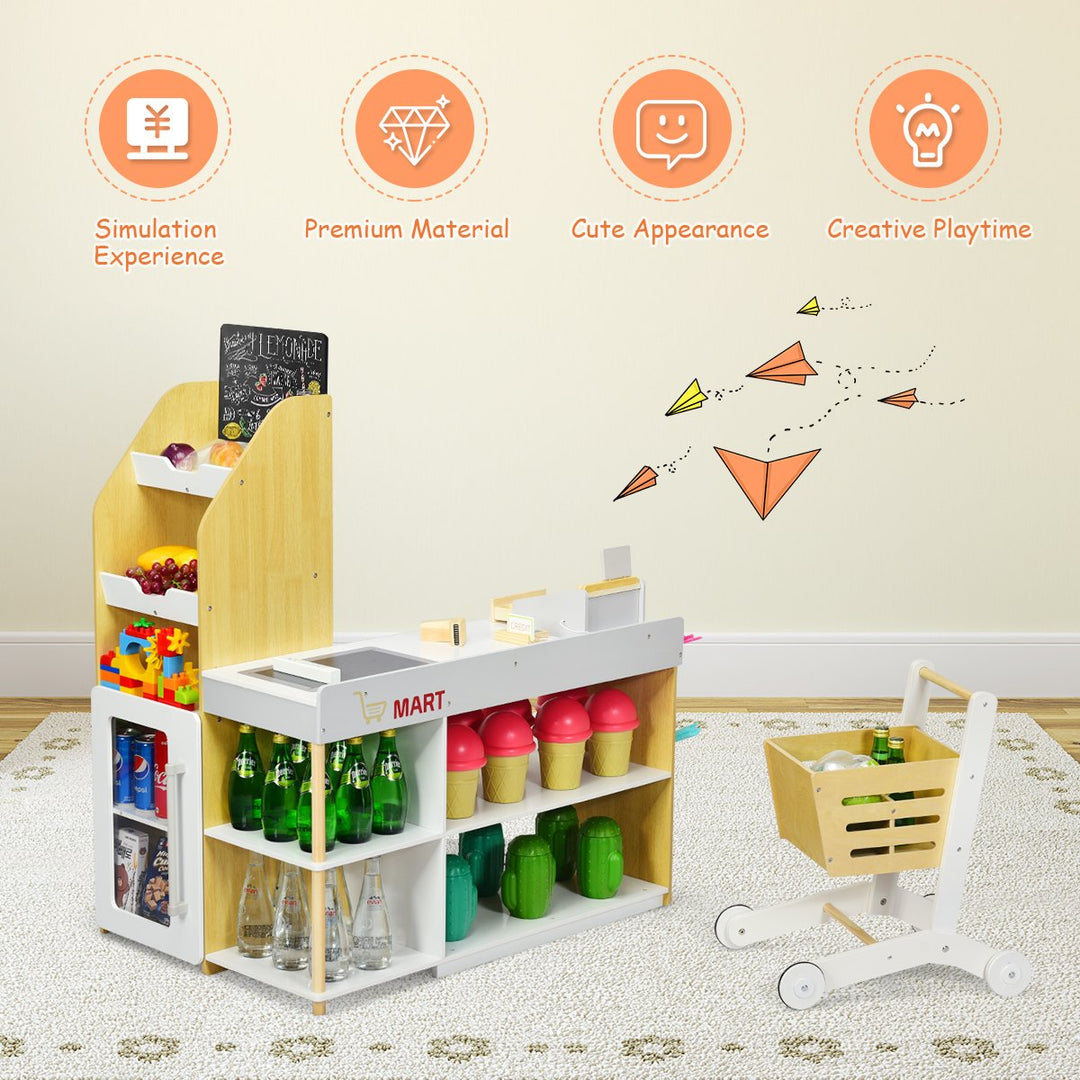 Supermarket Play Set with Shopping Cart for Toddlers