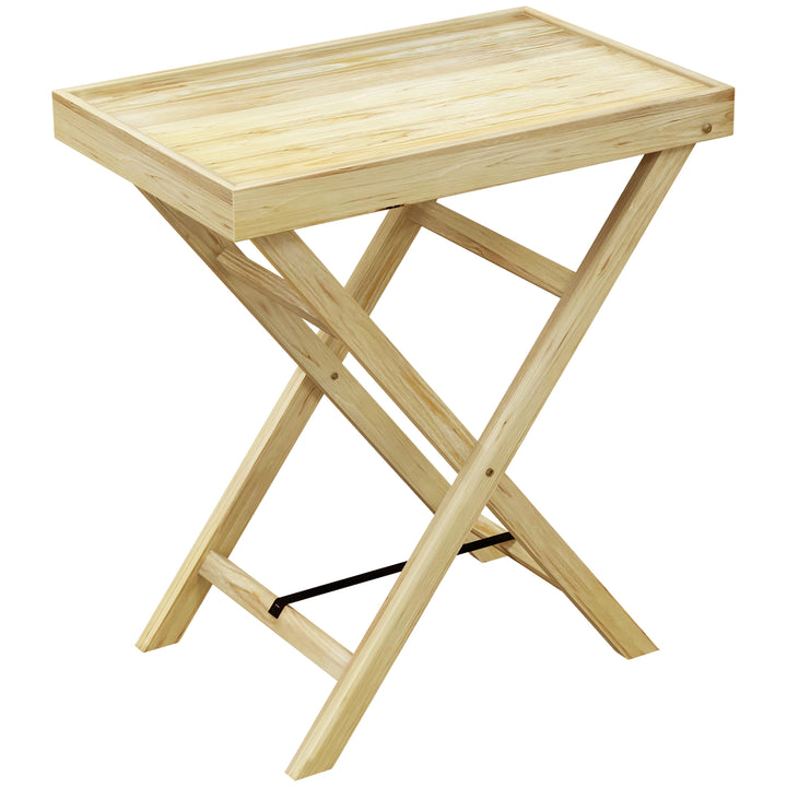 Garden Outdoor Side Table, Wooden Patio Coffee Side Desk, Natural