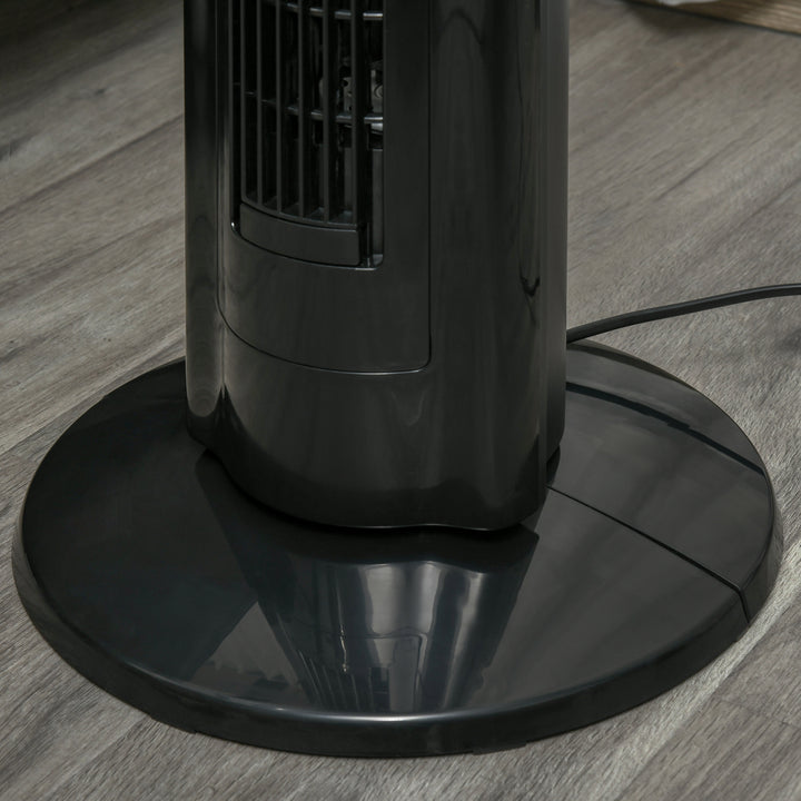 HOMCOM 42" Anion Tower Fan Cooling for Bedroom with 3 Speed, 8h Timer, Oscillating, LED Panel, Remote Controller, Black