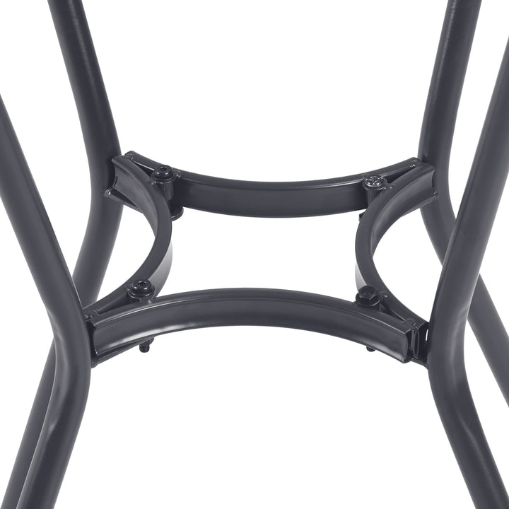 Outsunny 60cm Garden Round Table Metal Outside Bistro Table with Mesh Tabletop for Garden Balcony Deck, Dark grey